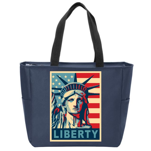 American Flag Statue Of Liberty Zip Tote Bag