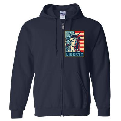 American Flag Statue Of Liberty Full Zip Hoodie