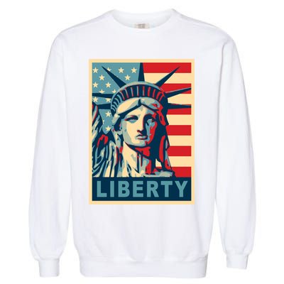 American Flag Statue Of Liberty Garment-Dyed Sweatshirt