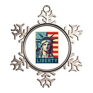 American Flag Statue Of Liberty Metallic Star Ornament