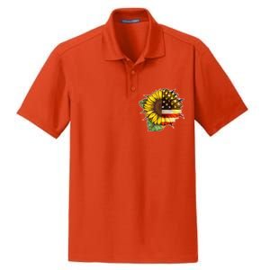 American Flag Sunflower Dry Zone Grid Polo