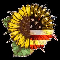 American Flag Sunflower Mug