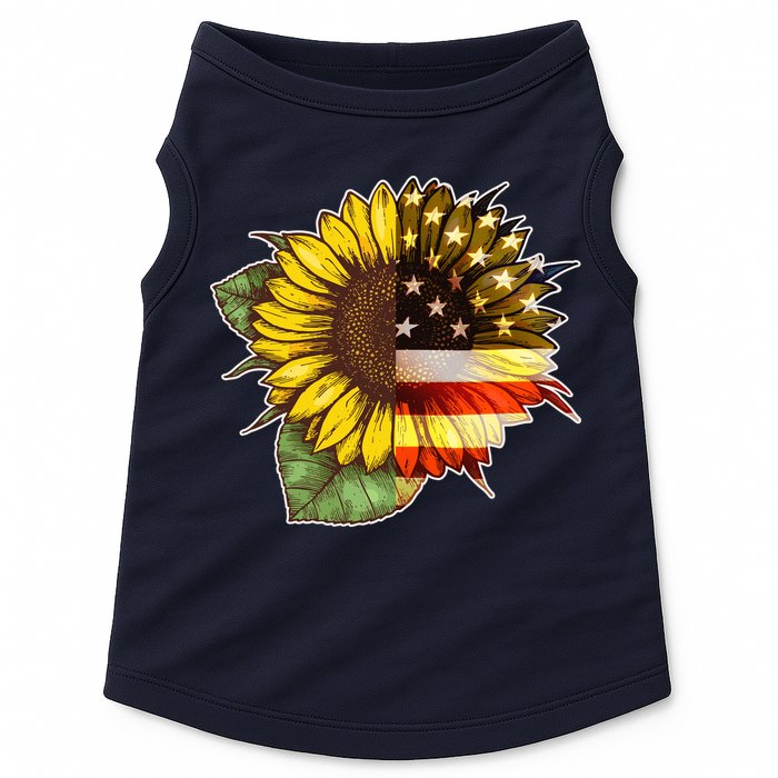 American Flag Sunflower Doggie Tank