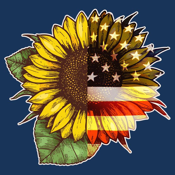 American Flag Sunflower Doggie Tank