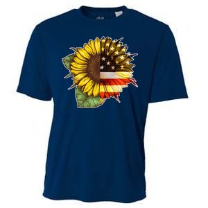 American Flag Sunflower Cooling Performance Crew T-Shirt