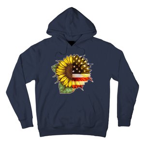 American Flag Sunflower Hoodie