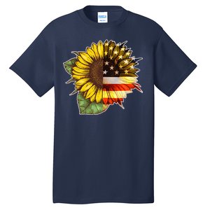 American Flag Sunflower Tall T-Shirt