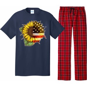 American Flag Sunflower Pajama Set