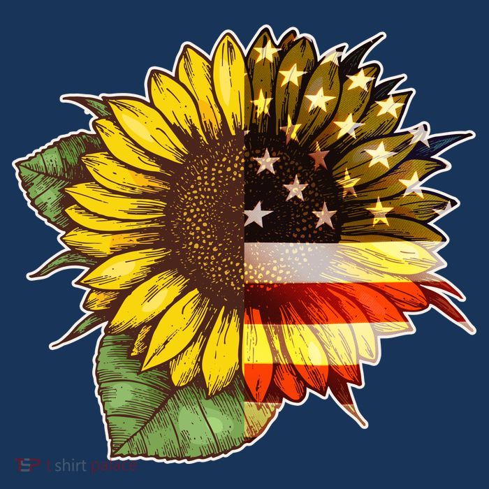 American Flag Sunflower 16 in Basic Backpack