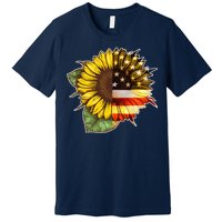 American Flag Sunflower Premium T-Shirt