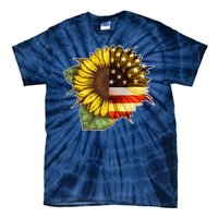 American Flag Sunflower Tie-Dye T-Shirt