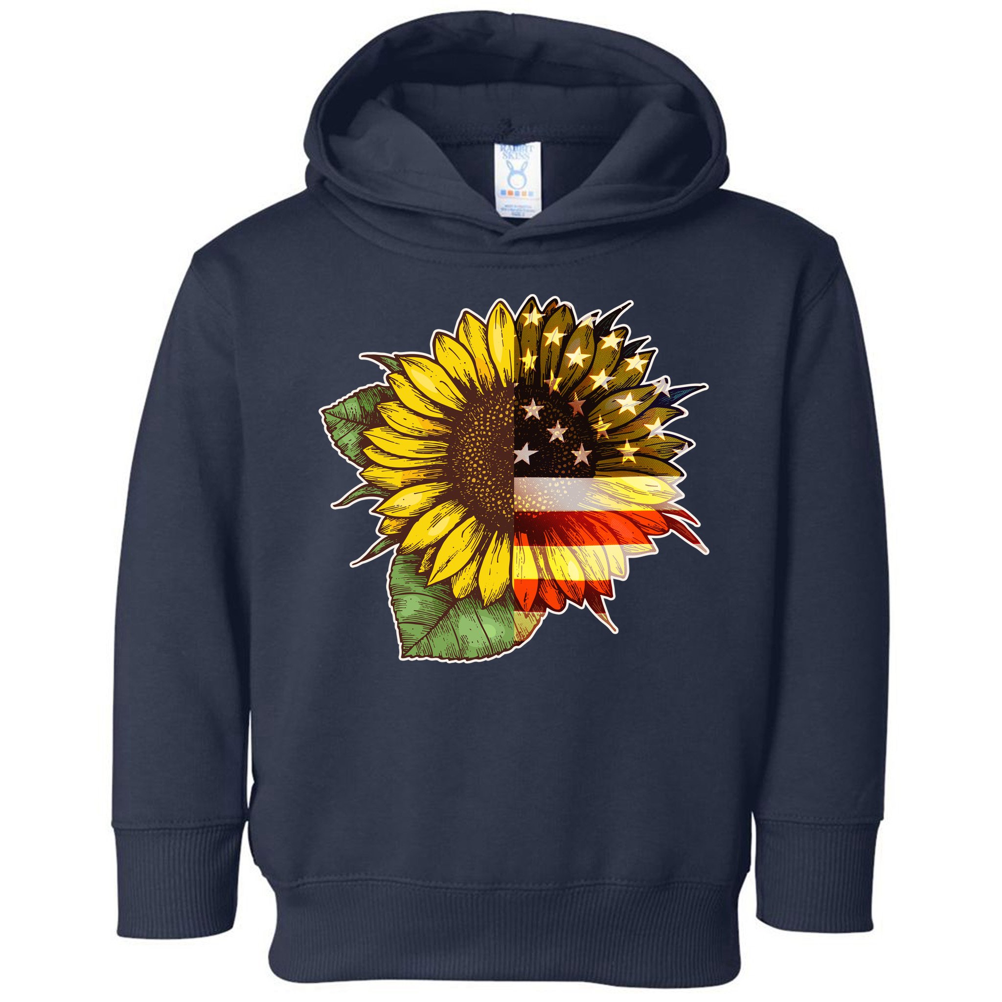 American Flag Sunflower Toddler Hoodie
