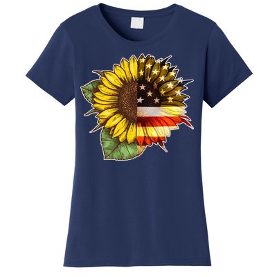 American Flag Sunflower Women's T-Shirt