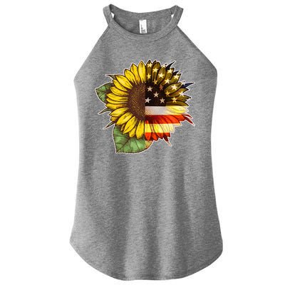 American Flag Sunflower Women’s Perfect Tri Rocker Tank