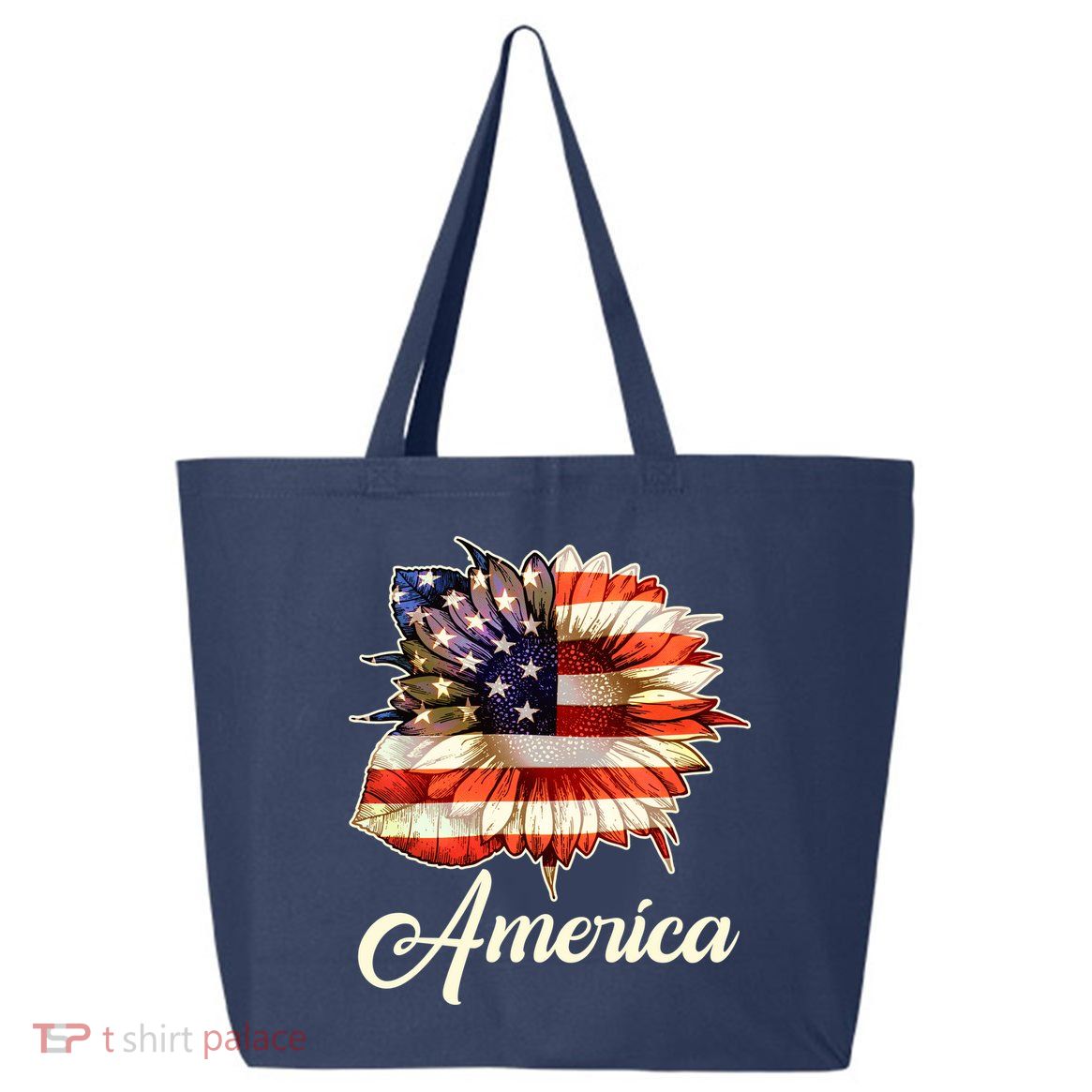 American Flag Sunflower USA 25L Jumbo Tote
