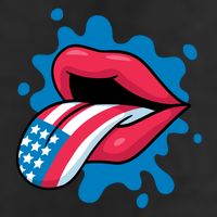 American Flag Tongue 7 Panel Mesh Trucker Snapback Hat
