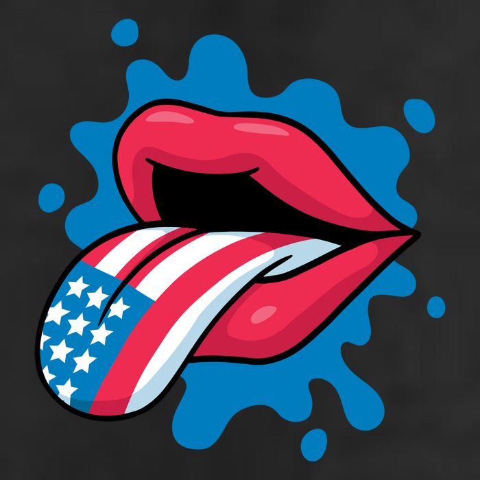 American Flag Tongue 7 Panel Mesh Trucker Snapback Hat