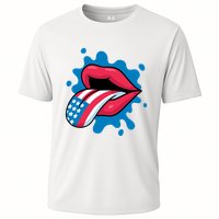 American Flag Tongue Cooling Performance Crew T-Shirt