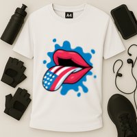 American Flag Tongue Cooling Performance Crew T-Shirt