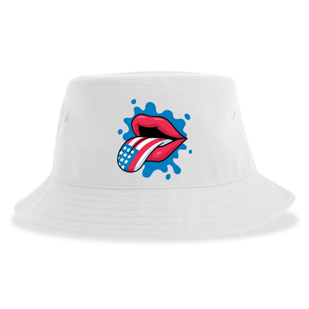 American Flag Tongue Sustainable Bucket Hat