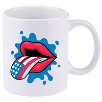 American Flag Tongue 11oz C Handle Ceramic Mug