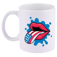 American Flag Tongue 11oz C Handle Ceramic Mug
