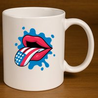 American Flag Tongue 11oz C Handle Ceramic Mug