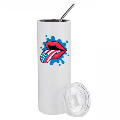 American Flag Tongue Stainless Steel Tumbler