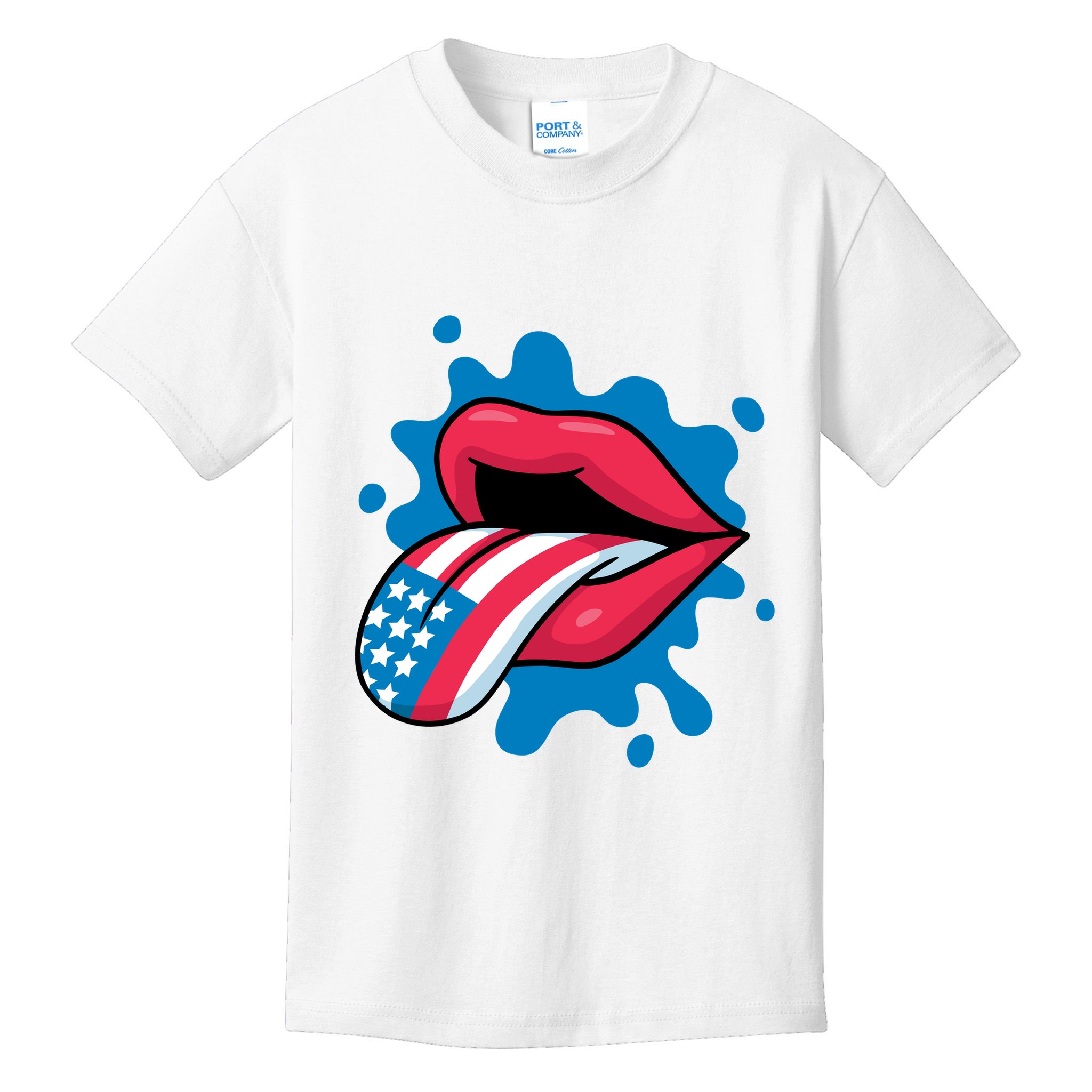 American Flag Tongue Kids T-Shirt