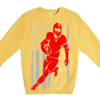 American Football Vintage Flag USA Premium Crewneck Sweatshirt