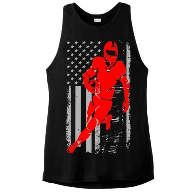 American Football Vintage Flag USA Ladies PosiCharge Tri-Blend Wicking Tank