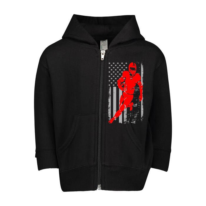 American Football Vintage Flag USA Toddler Zip Fleece Hoodie