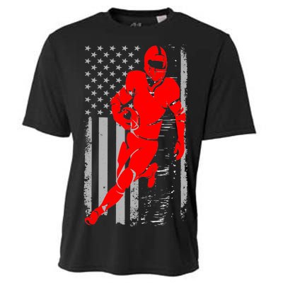 American Football Vintage Flag USA Cooling Performance Crew T-Shirt