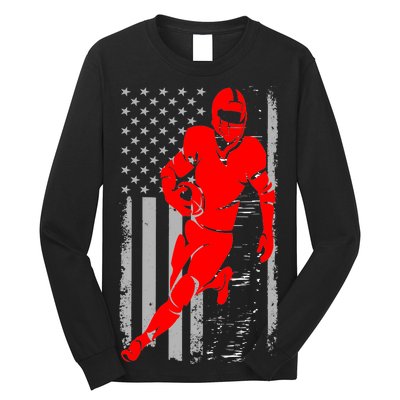 American Football Vintage Flag USA Long Sleeve Shirt