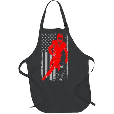 American Football Vintage Flag USA Full-Length Apron With Pockets