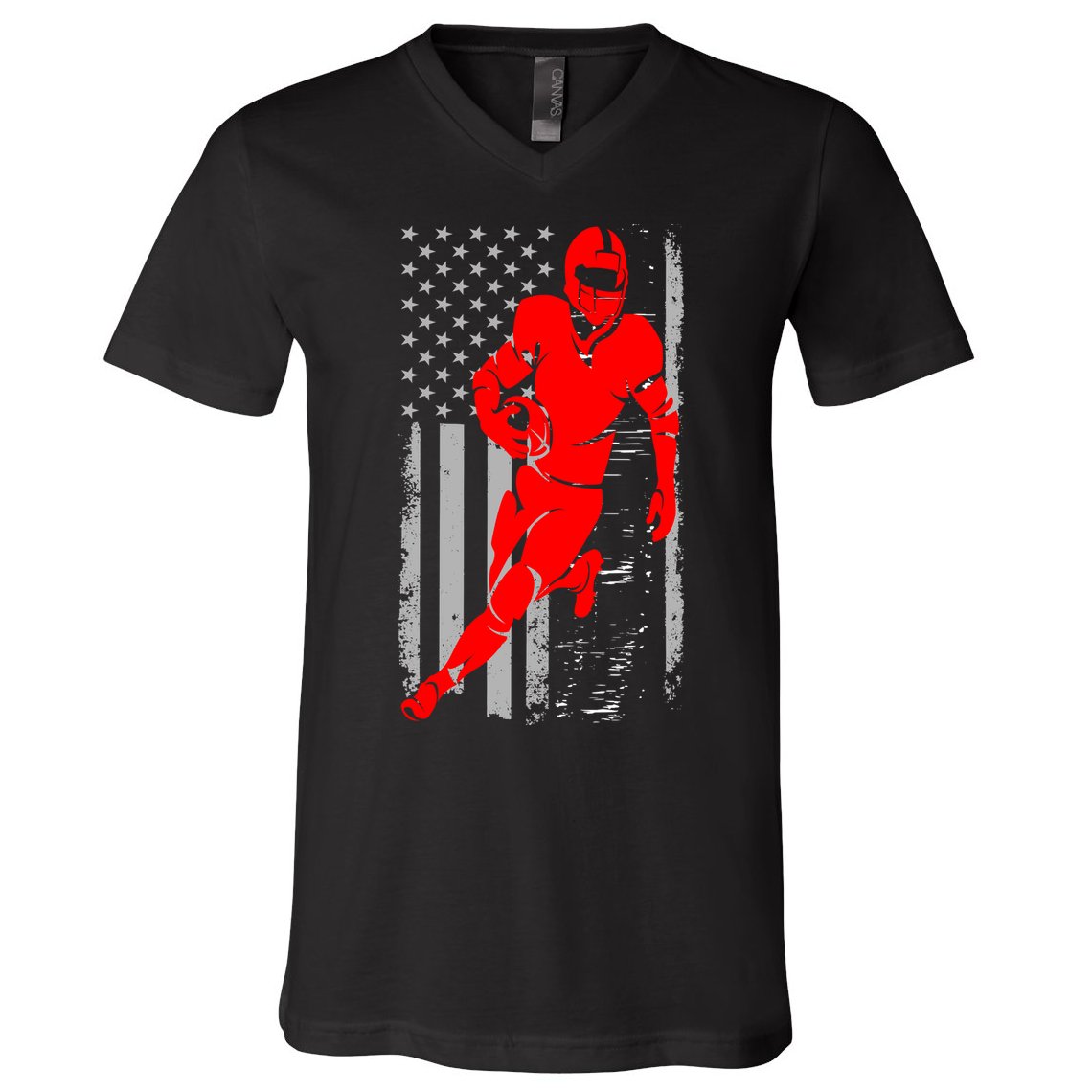American Football Vintage Flag USA V-Neck T-Shirt