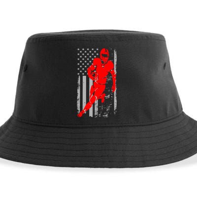 American Football Vintage Flag USA Sustainable Bucket Hat