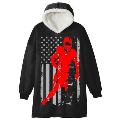 American Football Vintage Flag USA Hooded Wearable Blanket