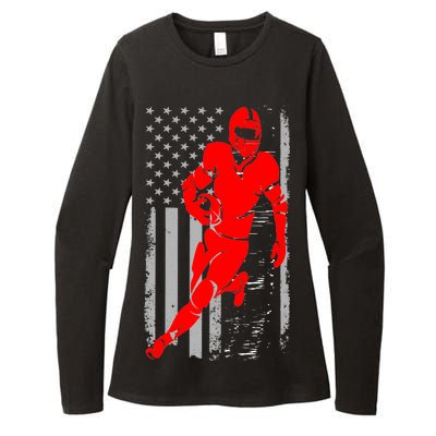 American Football Vintage Flag USA Womens CVC Long Sleeve Shirt