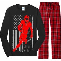 American Football Vintage Flag USA Long Sleeve Pajama Set