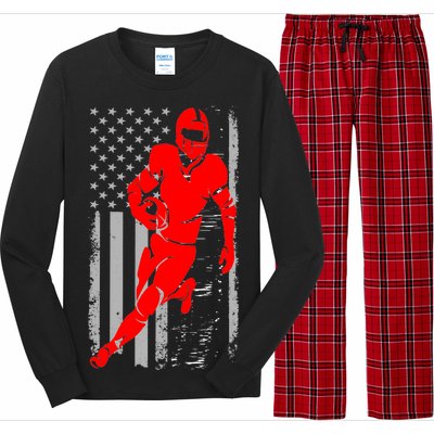 American Football Vintage Flag USA Long Sleeve Pajama Set