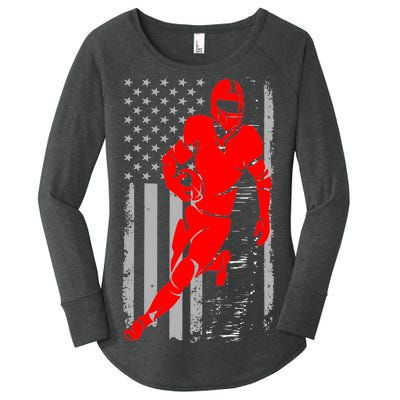 American Football Vintage Flag USA Women's Perfect Tri Tunic Long Sleeve Shirt