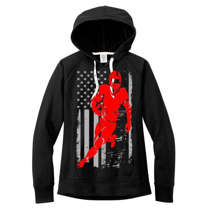 American Football Vintage Flag USA Women's Fleece Hoodie