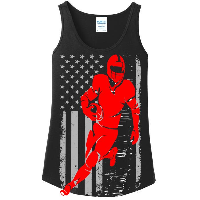 American Football Vintage Flag USA Ladies Essential Tank