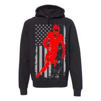 American Football Vintage Flag USA Premium Hoodie