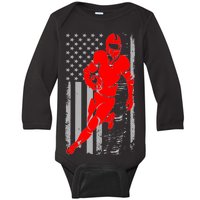 American Football Vintage Flag USA Baby Long Sleeve Bodysuit