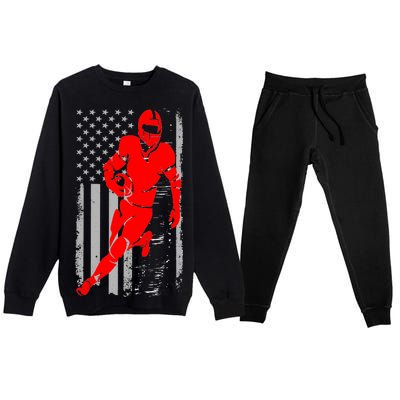 American Football Vintage Flag USA Premium Crewneck Sweatsuit Set