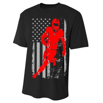 American Football Vintage Flag USA Performance Sprint T-Shirt