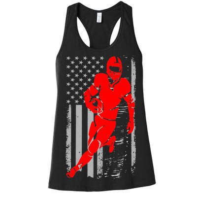 American Football Vintage Flag USA Women's Racerback Tank