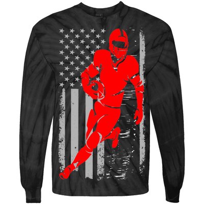 American Football Vintage Flag USA Tie-Dye Long Sleeve Shirt